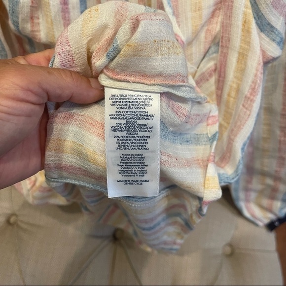 AK:  NWT Chaps "Paige" Beach Stripe Top Sz L - Picture 6 of 11